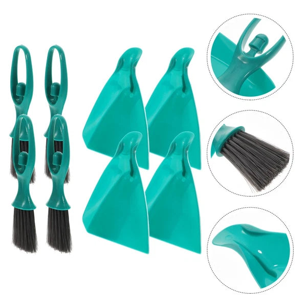 4 Sets Mini Broom Miniature Dustpan Brush Cleaning Brushes for