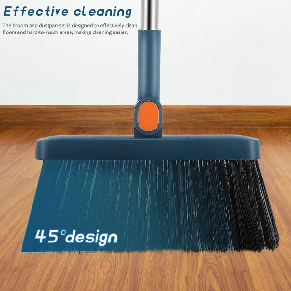 3pcs/set Long Handle Dustpan and Broom Set Dust Pan Brush Set Indoor Home Garden