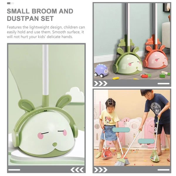 Children's Broom Set Toddler Handheld Small with Dustpan Kids Sweeper