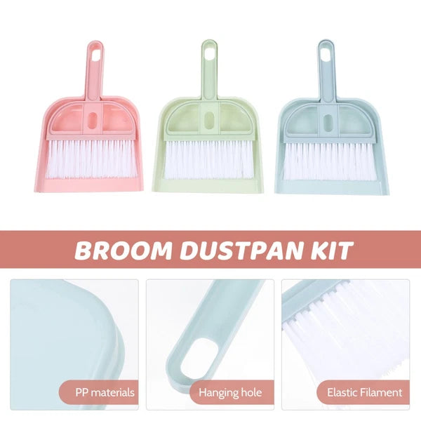 6 Sets Cleaning Artifact Set Broom With Shovel Dustpan And-