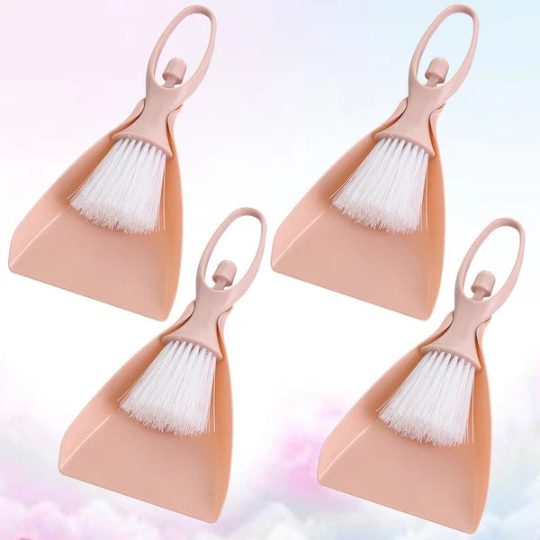 4 Sets Mini Broom Dustpan and Brush Toddler Miniature for Desktop Cleaning