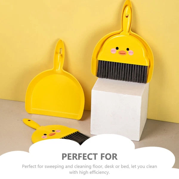 2 Sets Dustpan and Brush Mini Broom Child Pupils Desktop Cleaning