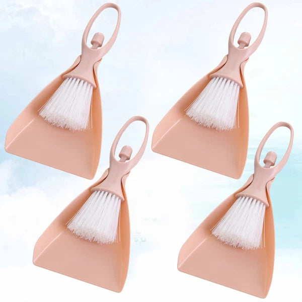 4 Sets Mini Broom Dustpan and Brush Desktop Small Toddler Miniature