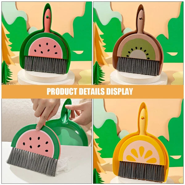 3 Sets Fruit Mini Broom Toddler Dustpan and Brush Multi-function