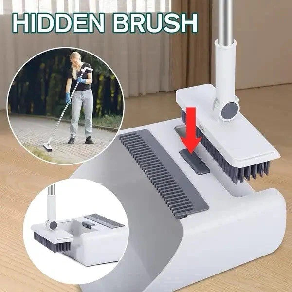 Upright Broom & Dustpan Set with Comb Teeth