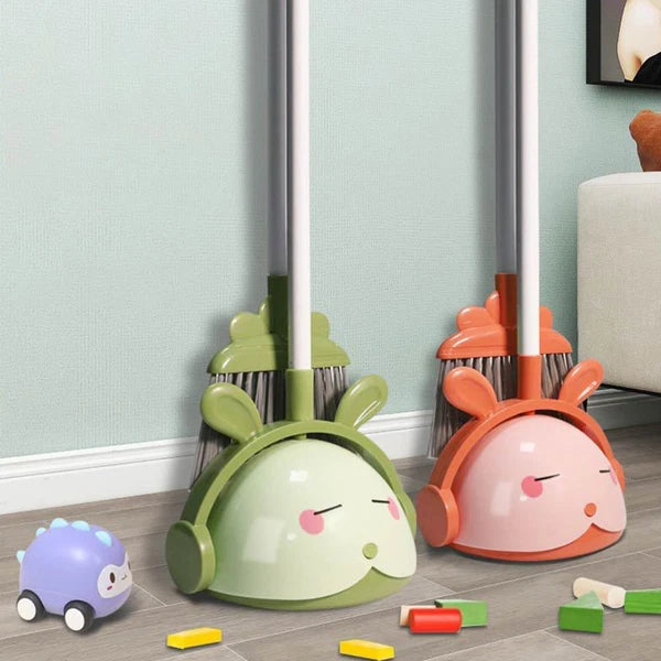 Children's Broom Set Toddler Handheld Small with Dustpan Kids Sweeper