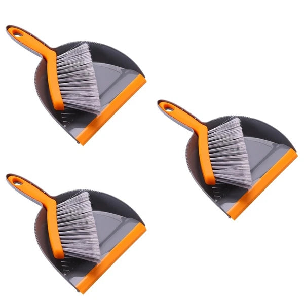 3 Count Mini Broom Set Dust Pan and Brushes Desk Handheld Dustpan