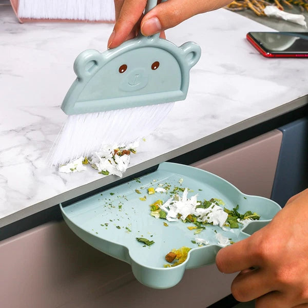 3 Sets Cartoon Broom Dustpan Small Hand Broom Desk Dustpan-