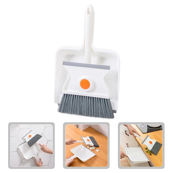 Broom Dustpan Set Child Toddler Desk and Table Cleaning Kit Brushes
