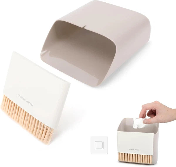Small Broom and Dustpan Set, Portable Hand Whisk Brush, Mini Gray