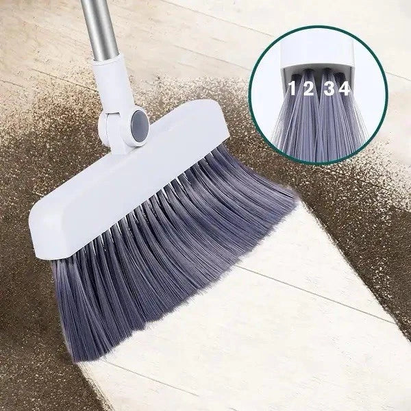 Upright Broom & Dustpan Set with Comb Teeth