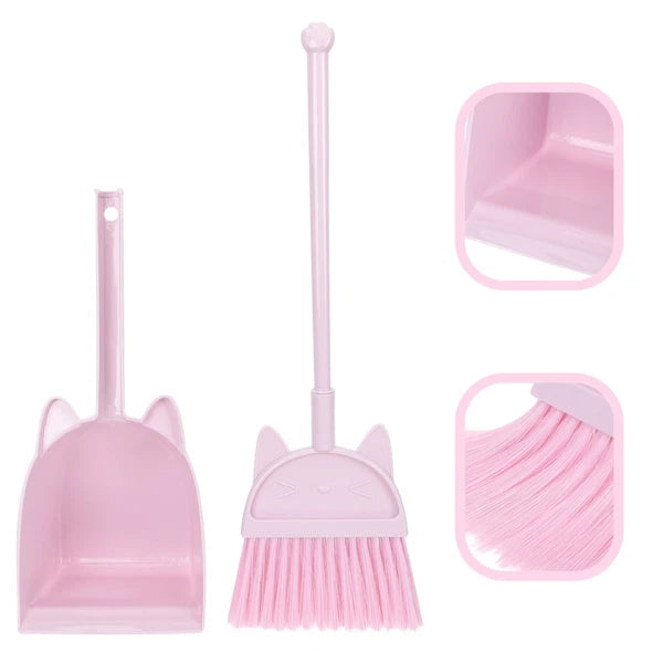 Children's Broom Set Childs Sweeping Brush Cleaning Toy Toddler Dustpan