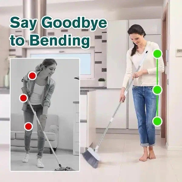 Upright Broom & Dustpan Set with Comb Teeth