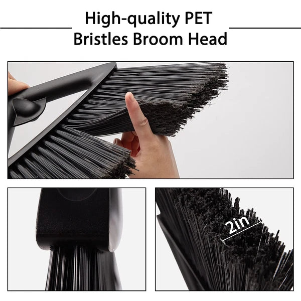 Eyliden Commercial Angle Broom and Dustpan Combo with Long Handle Lobby Dust ...