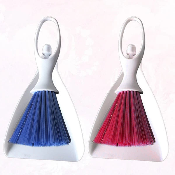 2 Sets Desktop Broom Small Dustpan Counter Brush Cleaner Household Supplies