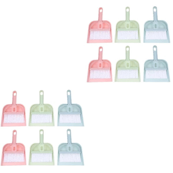 6 Sets Cleaning Artifact Dust Pan Brush Miniature Broom and Dustpan Tiny