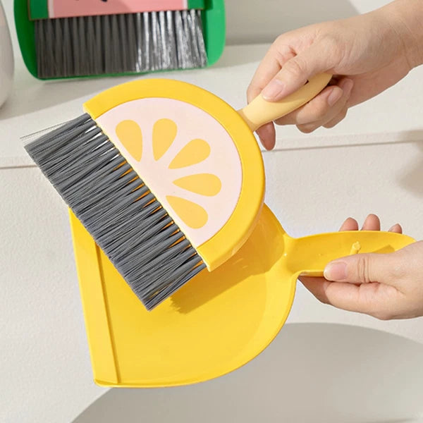 3 Sets Fruit Mini Broom Child Cleaning Tools for Housekeeping Dustpan
