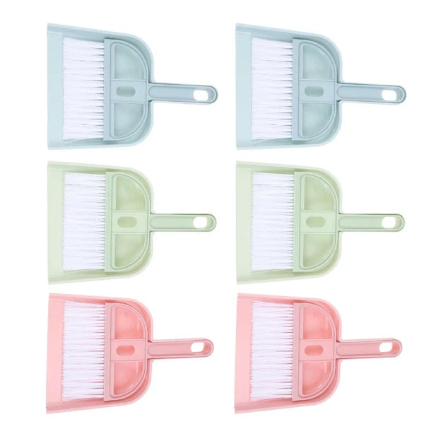6 Sets Cleaning Artifact Mini Dust Pan and Brush Small Broom with Dustpan
