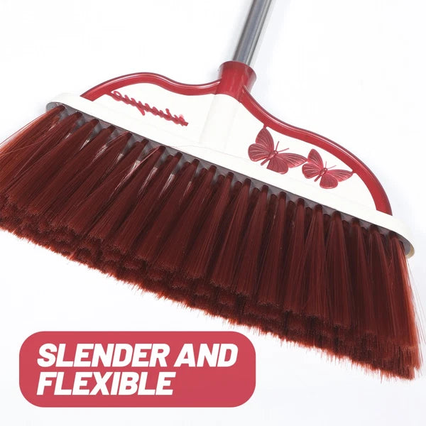 2 Sets Stainless Steel Broom Dustpan Office and Standing Household