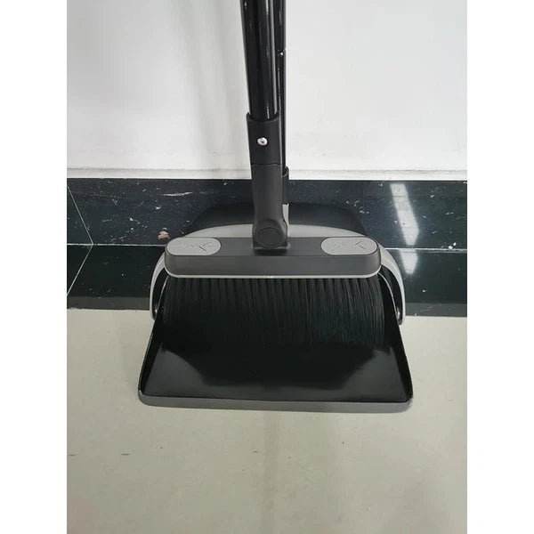 Broom & Dustpan Set 54.3in Long Handle Dust Pan W/ Comb Teeth Swivel Brush New