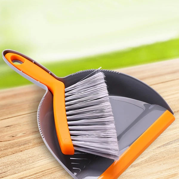 2 Count Mini Broom Set Desktop Dustpan and Small Hand Cleaning Brush