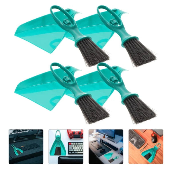 4 Sets Mini Broom Desktop Dustpan Brush Household Cleaning Kit Portable