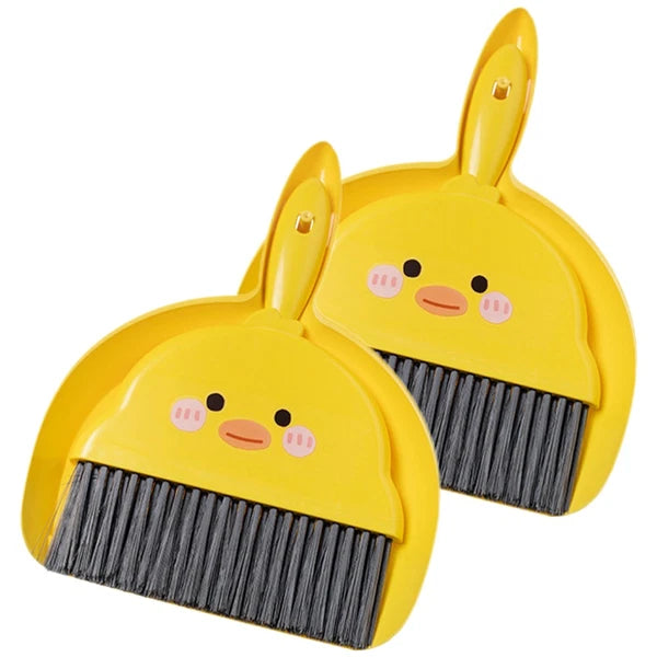 2 Sets Dustpan and Brush Small Mini Broom Pupils Desktop Table for Crumbs