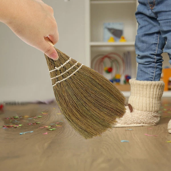 2 Pcs Desktop Duster Broom Set Cleaning Office Baby Small Dustpan