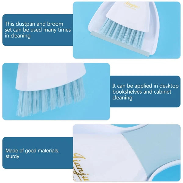 2 Pieces Convenient Small Dustpan Set Cleaning Broom Desktop Cleaner