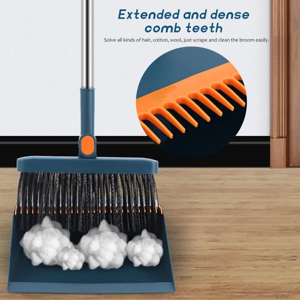 3pcs/set Long Handle Dustpan and Broom Set Dust Pan Brush Set Indoor Home Garden