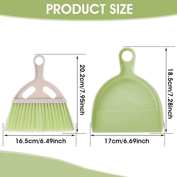 Small Broom and Dustpan Cleaning Set Mini Whisk Dustpan and Brush with Handle