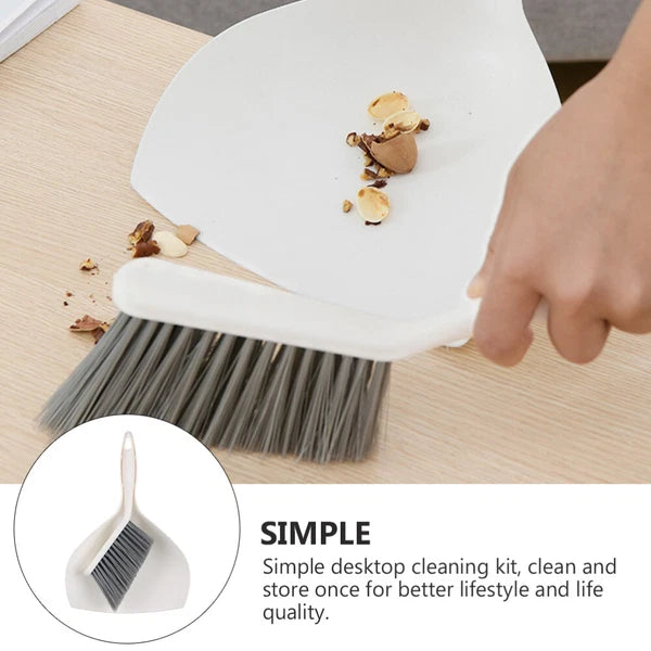 2 Sets Mini Dustpan Broom and Desktop Child Hand Household Cleaning Tools