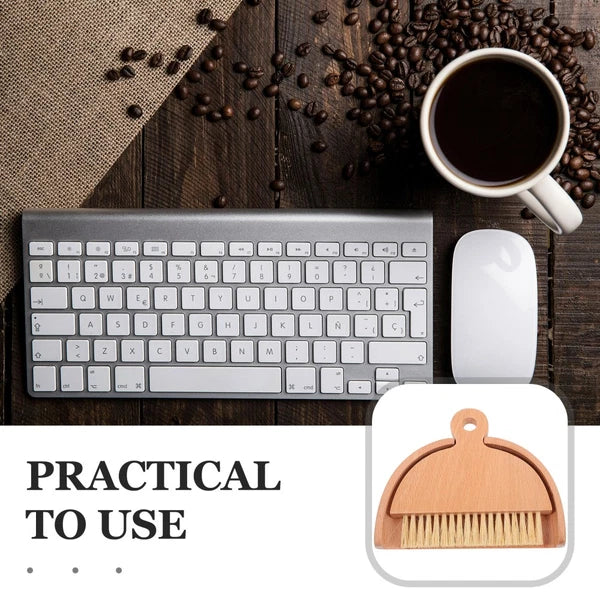 Mini Whisk Broom Desktop Cleaning Brush Set Dad Sweeping and Dustpan Hand Small