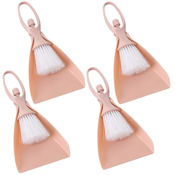 4 Sets Mini Broom Dustpan and Brush Toddler Miniature for Desktop Cleaning