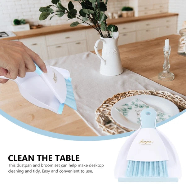 2 Pieces Convenient Small Dustpan Set Cleaning Broom Desktop Cleaner