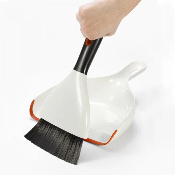 OXO Broom, Dustpan, Dustpan & Brush Set, Orange