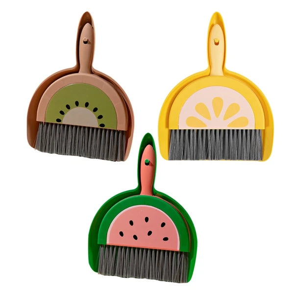 3 Sets Fruit Mini Broom Child Cleaning Tools for Housekeeping Dustpan