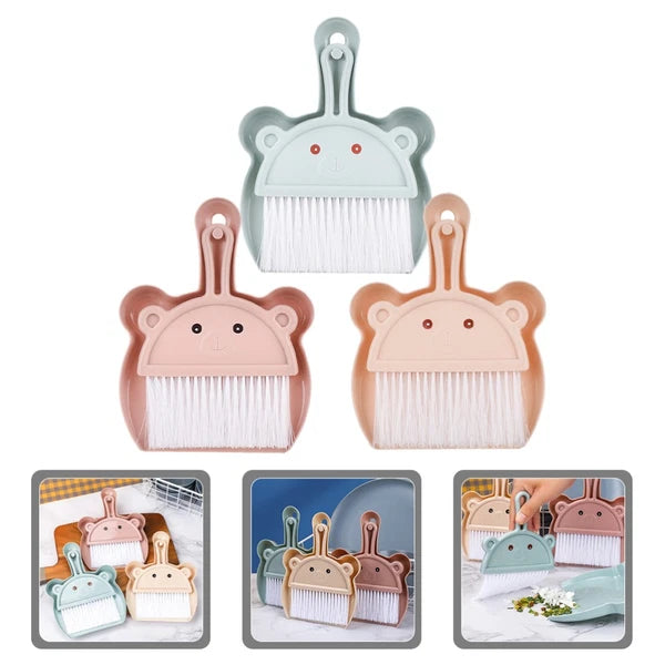 3 Sets Cartoon Broom Dustpan Mini and sweeper Small Table Brush