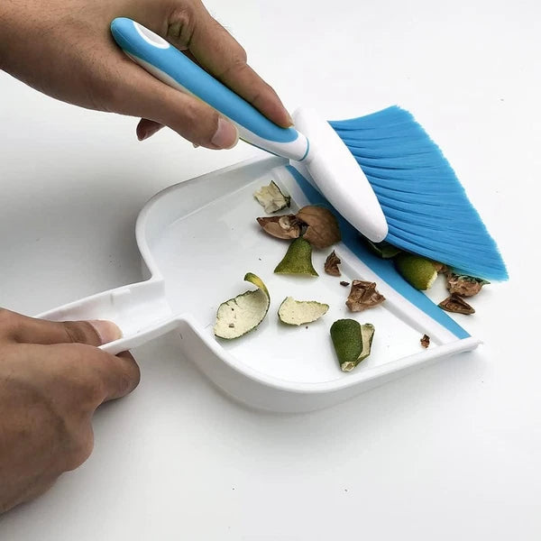 Broom Dustpan Brush Small Dust pan : Mini and Set 2pcs, Blue
