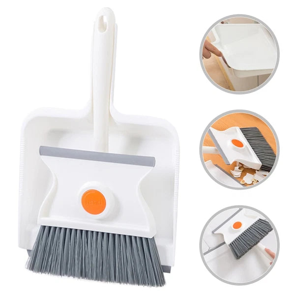 Broom Dustpan Set Toddler Tiny Brush and Desk Table Cleaning Kit