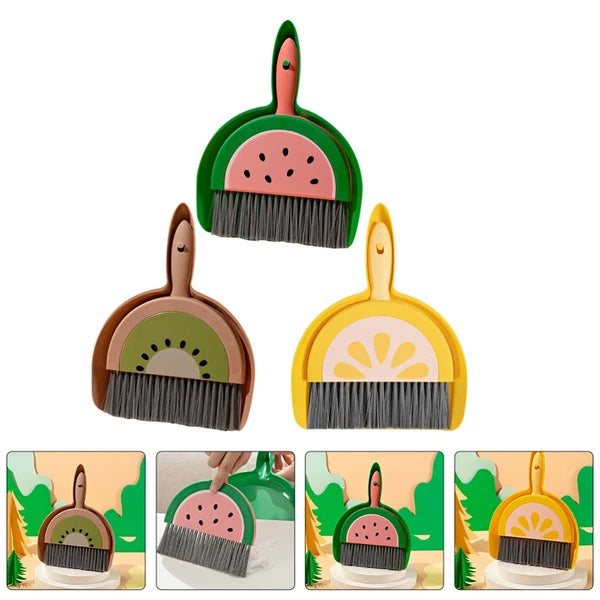 3 Sets Fruit Mini Broom Child Cleaning Tools for Housekeeping Dustpan