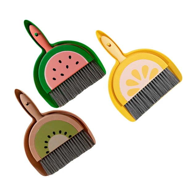 3 Sets Fruit Mini Broom Toddler Dustpan and Brush Multi-function