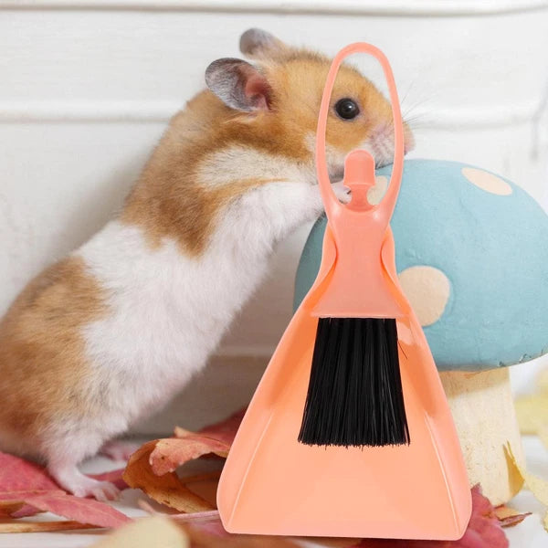 Cleaning Tool Set Small Animal Cage Brush Handheld Broom with Dustpan