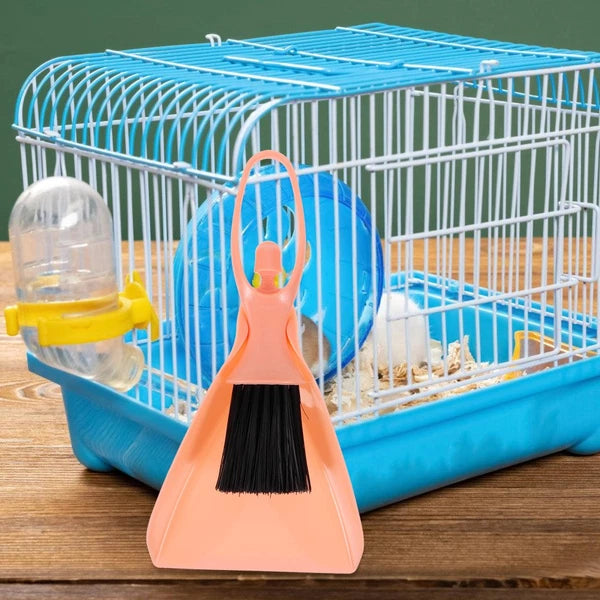 Cleaning Tool Set Small Animal Cage Brush Handheld Broom with Dustpan