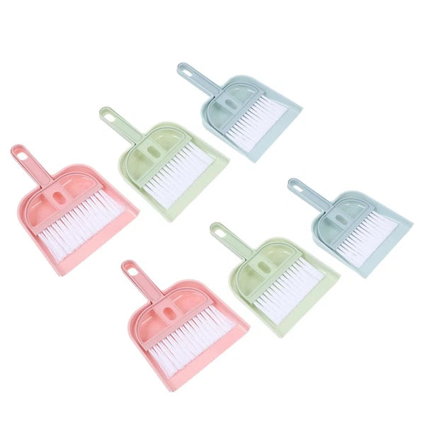 6 Sets Cleaning Artifact Dust Pan and Broom Miniature Brush Dustpan Bulk