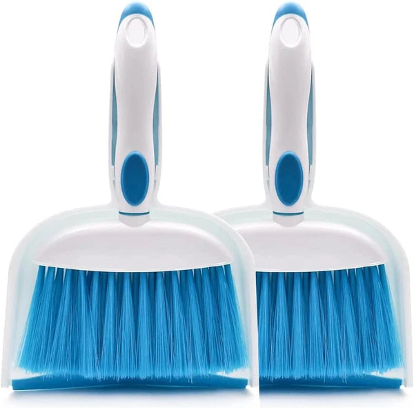 Broom Dustpan Brush Small Dust pan : Mini and Set 2pcs, Blue