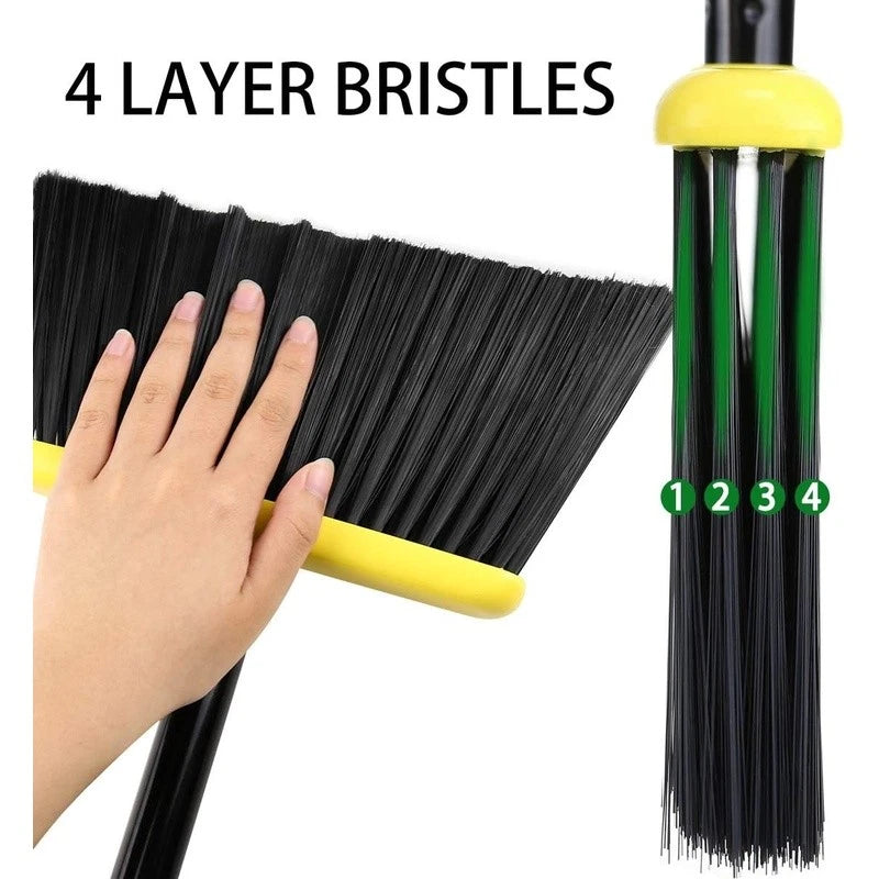 Indoor Broom Dustpan Set Sturdy Stainless Steel Handle Compact Storage Cleaning