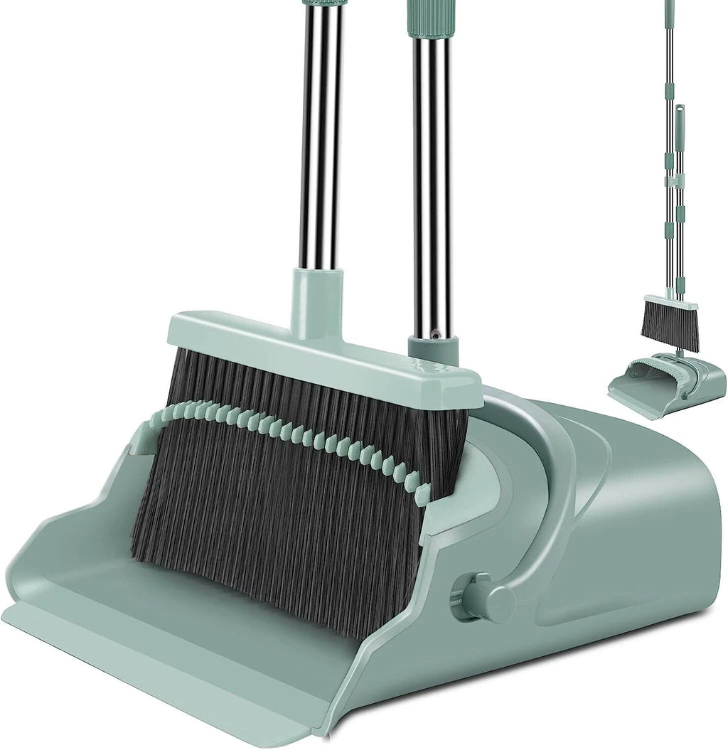 Upgraded Broom & Dustpan Teeth Set Ideal for Dog Cat Pets Home Use in Grey/Orang