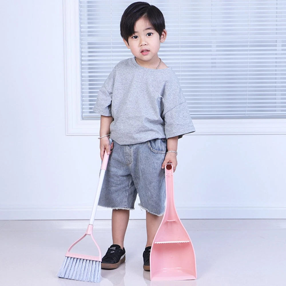 1 Set Child Besom Dustpan Kit Kids Cleaning Broom Dustpan Combination Kids Mini