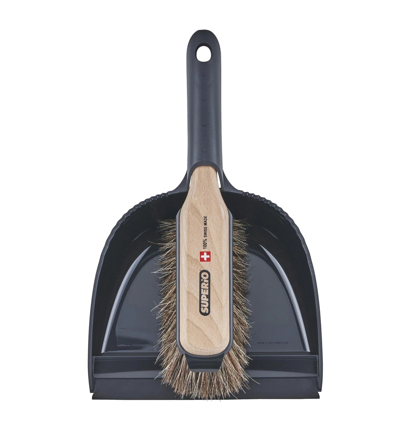 Handheld Dustpan and Brush Set | Comfort Grip Broom with Horsehair Bristles
